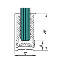 Профиль стекло-стена c уплотнителем