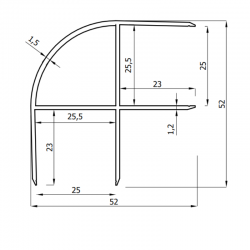 Профиль угловой для ЛДСП 25 мм (СТК25-4)