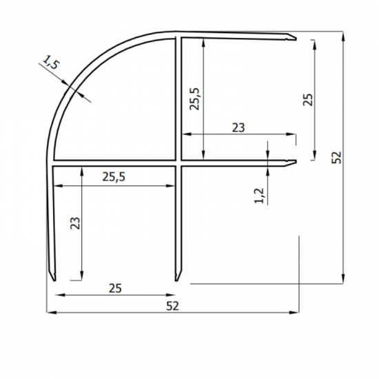 Профиль угловой для ЛДСП 25 мм (СТК25-4)